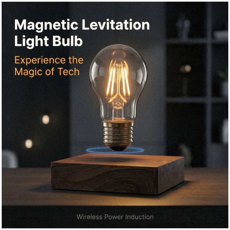 Office Tech Gifts - Manyetik Levitasyonlu Kablosuz LED Ampul Masa