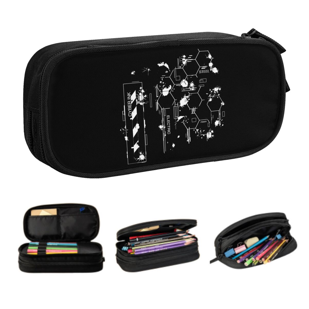 Office Tech Bag - Özel Japon Tokyo Altıgenler Siber Mürekkep