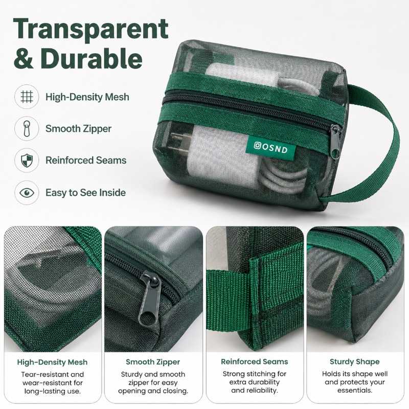 6PCS Mesh Tech Organizer Çanta - Office Tech Bag incelemesi ve fiyatı