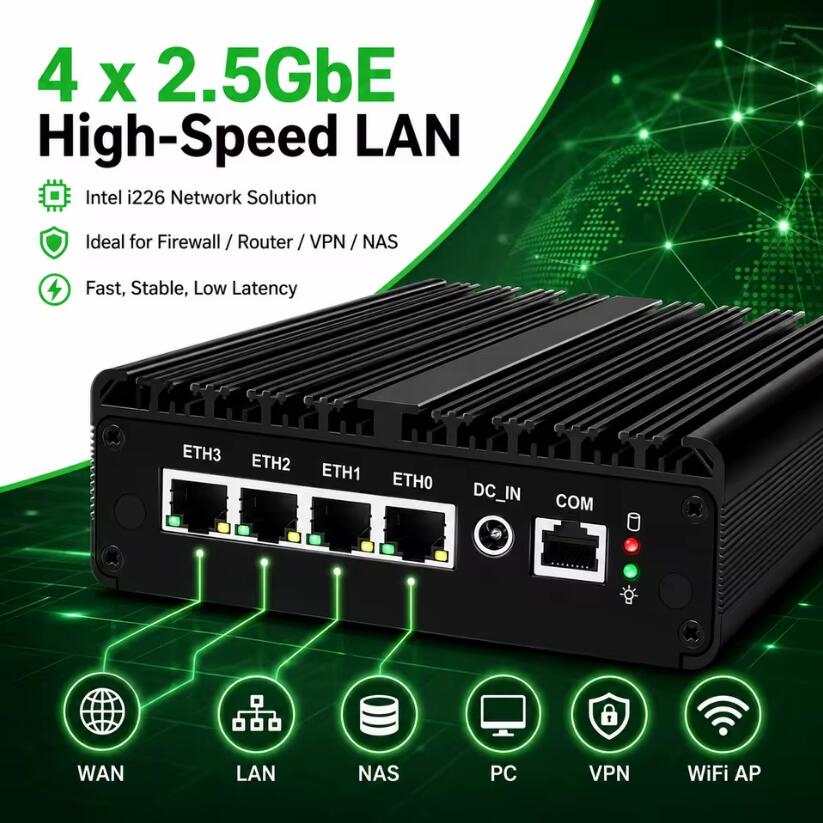 Topton 4x 2.5GbE RJ45 Güvenlik - Thin Client Mini Pc incelemesi ve fiyatı